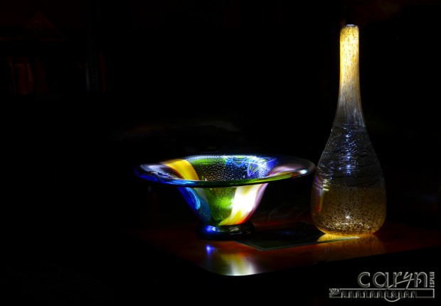 Caryn Esplin Light Painting Colored Glass Vases