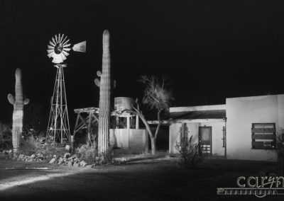 Light Painting Windmill B&W