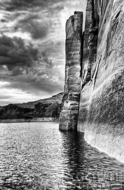 Lake Powell Pillar - Black and White - Caryn Esplin