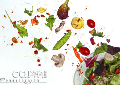 Food and Product Photography with my students – The Flying Salad!