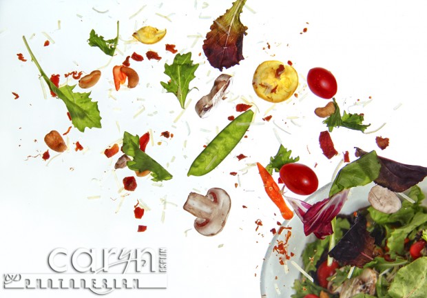 Food and Product Photography - Flying Salad - Tossed Salad - Caryn Esplin