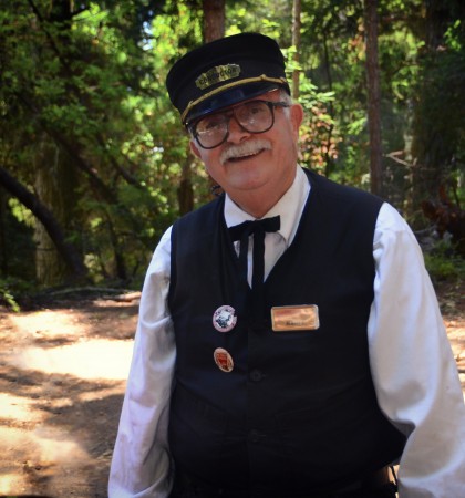 Train Conductor - Roaring Camp Railroad - Felton, CA, San Francisco Bay Area, Santa Cruz, Caryn Esplin - Redwoods