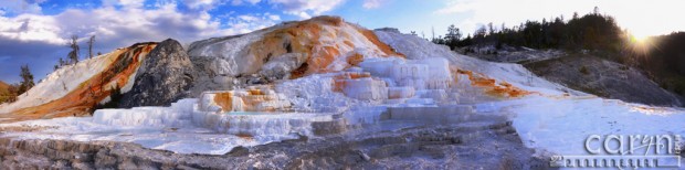 Caryn Esplin - Light Painting - Mammoth Hot Springs - Nikon D600 - Yellowstone - Panoramic - Panorama