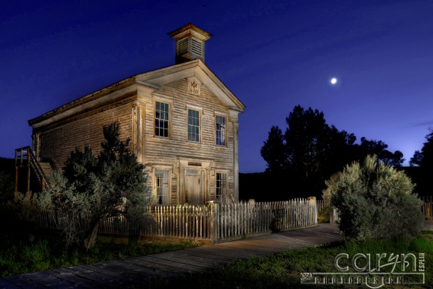 CarynEsplin-BannackGhostTown-Montana-School-MasonicTemple-LightPainting