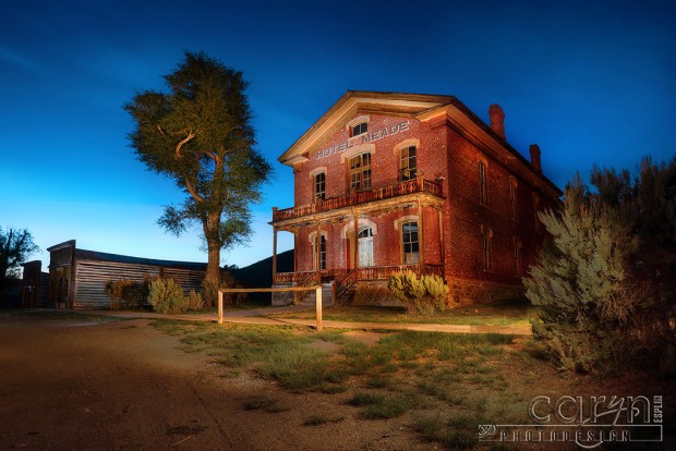 Light Painting of Hotel Meade during Blue Hour Bannack Ghost Town, Montana- Caryn Esplin