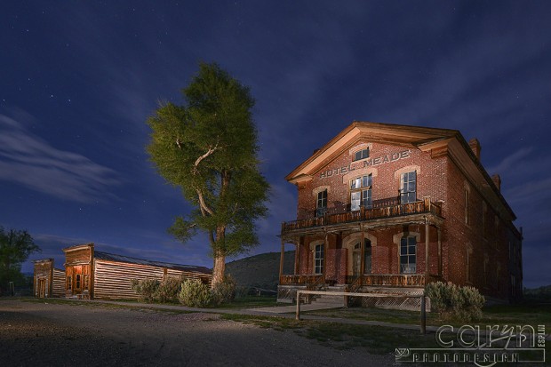 Light Painting of Hotel Meade in Bannack Ghost Town, Montana