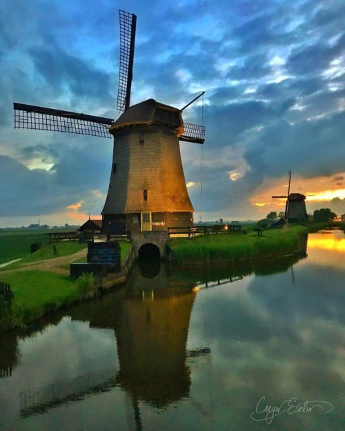 Dutch Windmills - Holland - Netherlands - Caryn Esplin - Blue Hour