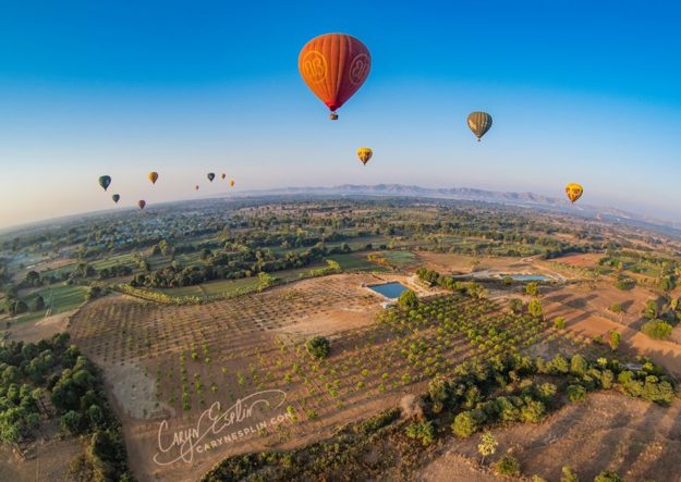 Caryn-Esplin-myanmar-hot-aballoon-ride-sunrise-fish-eye-angle-old-bagan