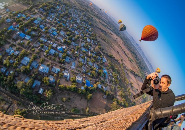 Caryn-Esplin-myanmar-hot-aballoon-ride-sunrise-fish-eye-angle-old-bagan