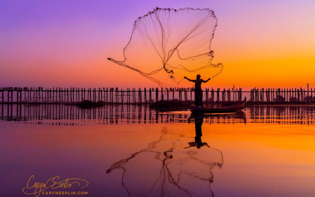 Myanmar 2020: Sunset Toss on U Bein Bridge, Amarapura