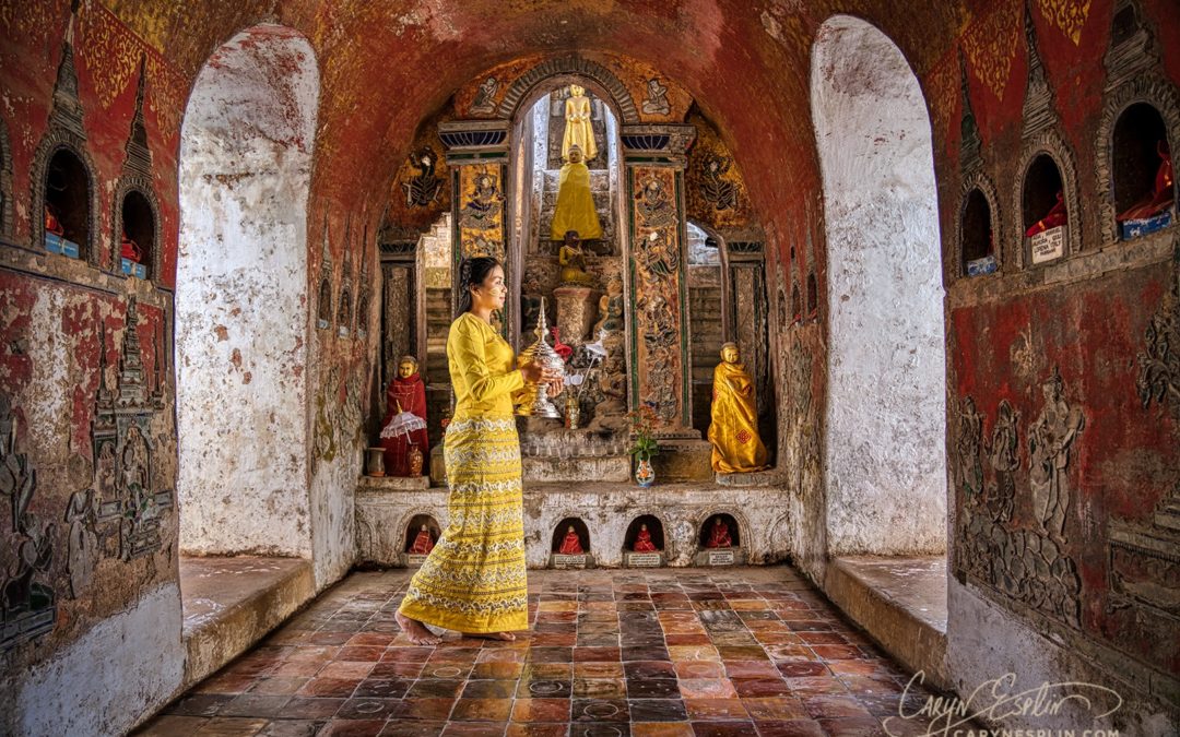 Myanmar 2020: Texture of Shwe Yaunghwe Kyaung Monastery